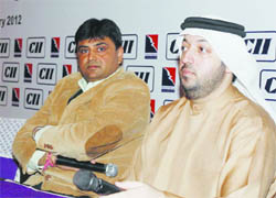 Hamriyah Free Zone Authority Director Saud Al Mazroueeill addresses industrialists at a CII-held seminar in Amritsar. 