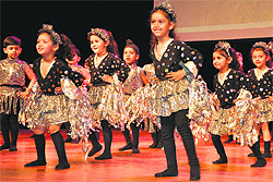 Students of Ashmah International School, Sector 70, Mohali, perform at Tagore Theatre, Chandigarh, on Sunday