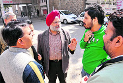 Prof AS Ahluwalia, DSW, Panjab University, outside the GMSH, Sector 16, Chandigarh, on Sunday
