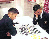 Cadets of the RIMC during a chess tournament in Dehradun on Sunday