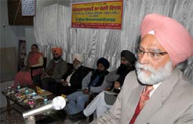 Dr Gurmel Singh Mauji speaking at a seminar organised to mark the World Mother Tongue Day, at the Teachers Home in Bathinda on Monday