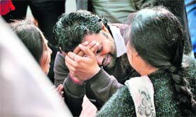 Victims kin mourn in Ludhiana. 