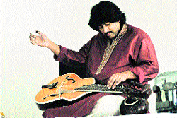 Salil Bhatt performs at Partap Public School in Ludhiana.