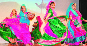 In sync: Students of Bhavan Vidyalaya School, Sector 27, present a Rajasthani dance at their annual function in Chandigarh on Tuesday.