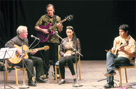 Artistes from Canada during a musical evening organised by the Language, Art and Culture Department and the Consulate General of Canada at Gaiety Theatre in Shimla