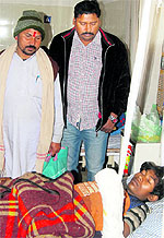 A migrant labourer, Chandan, undergoes treatment at a private hospital in Jalandhar