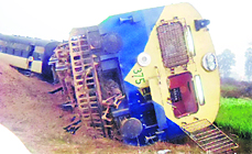 The ill-fated train which derailed near Nilokheri on Tuesday night.