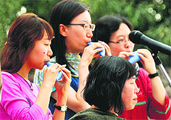 Korean artistes perform at the western music concert at Yadwindra Public School in Mohali on Wednesday