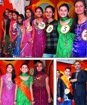 Contestants (above) dressed up to clinch the Miss Lord Rama title at a competition held during the farewell party organised for the students of Class X at the Lord Rama School in Bathinda