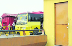 The sealed fee counter at the bus terminus, Ludhiana.