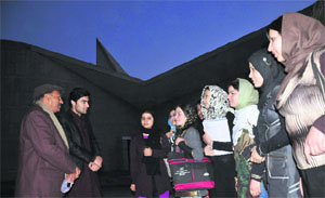 Students from Afghanistan at Gandhi Bhawan, Panjab University, during an interaction meet on Friday