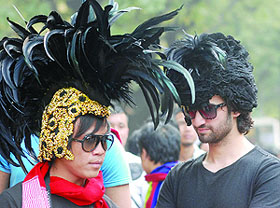 Activists of the Naga Students Union hold a rally at Jantar Mantar in New Delhi on Friday in the backdrop of the protracted Indo-Naga political dialogue.