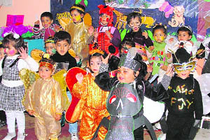 Students of Maple Bear Playway take part in a fashion show in Ludhiana. 