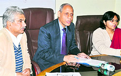 Prof SP Thapliyal, director, Shri Guru Ram Rai Institute of Technology and Sciences, addresses a press conference in Dehradun on Saturday