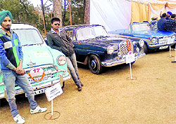 Vintage cars at the Villa Camellia in Palampur on Saturday