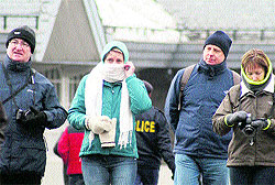 Foreigners enjoy pleasant weather in Shimla on Saturday