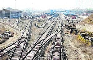 A view of the Katra railway station near the base camp of the Mata Vaishno Devi Cave Shrine. The construction work on the railway station is in its final stage. 