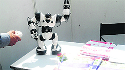 A robot in action during Robomania. 