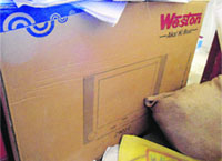 A TV kept in the storeroom of a school in Muktsar