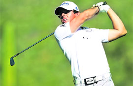 Rory McIlroy in action in the WGC-Accenture Match Play Championship in Arizona on Saturday. 