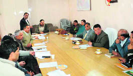 Almora District Magistrate DS Garbyal chairs a meeting of the District-level Committee for the management of various hospitals at Almora