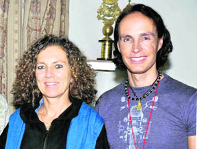 Simon Paris from England (right) and Birgit Biegel from Germany during an international conference at Gurukul Kangri University in Haridwar on Sunday. Tribune photo: Rameshwar Gaur