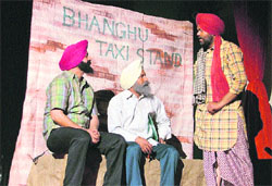 Artistes stage a play during the PAU pensioners mela at Pall Auditiorium