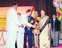 Governor Margaret Alva inaugurates an international seminar at GB Pant Agriculture and Technical University at Pantnagar on Monday.