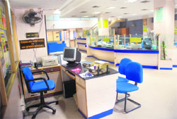 A bank office at Sector 17 wears a deserted look in Chandigarh on Tuesday.