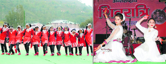 schoolchildren perform Kathak; and students display their skills at a Shivratri fair in Mandi