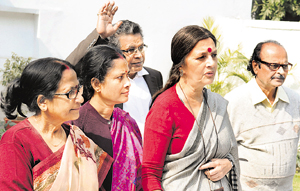 Brinda Karat addresses mediapersons in New Delhi 