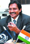 Commissioner of I-T (Appeals), Bathinda, Darse Samuel, talking to The Tribune