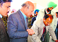 Commissioner SR Ladhar, along with DC Yashveer Mahajan and SSP BL Meena, checks the arrangements in Fatehgarh Sahib