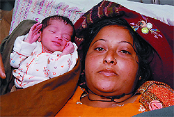 A baby girl born on a leap day along with her mother at the Government Women and Children Hopital in Bathinda on Thursday