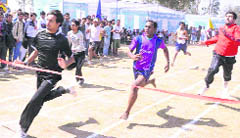 Athletes take part in a meet