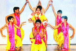 Students of The Millennium School present an item during the annual concert in Kurukshetra