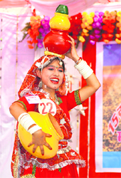 A girl performs a dance during the 15th Inter-Polytechnic Youth Festival for Girls organised by the Sports Department of the Punjab Technical Institute in Jalandhar on Thursday.