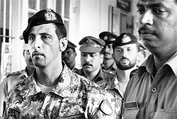 Italian Marines Latore Massimiliano (front) and Salvatore Girone being escorted by the police to a court in Kollam on Thursday. 