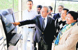 Alok Kumar Jain, Additional Chief Secretary, inaugurates the e-stamping facility in Dehradun on Friday.