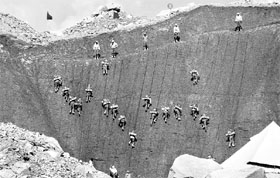 A pre-induction training session in progress at the Siachen Battle School. 