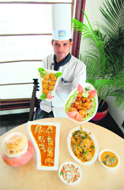 Different platters offer at the food festival in Amritsar. 