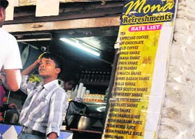 A blank rate list being displayed at the Student Centre, Panjab University, on Saturday