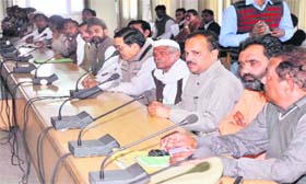 Candidates of all 11 Assembly segments at a meeting called by the District Magistrate in Haridwar on Saturday