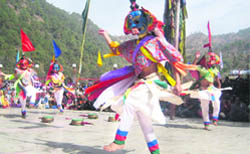Chham Nritya being performed at Rewalsar in Mandi district 