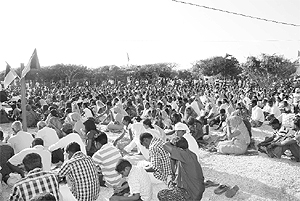 Indian pilgrims landed at the disputed island of Kachchativu on Saturday for the annual feast at the Roman Catholic Church of St. Anthony. 