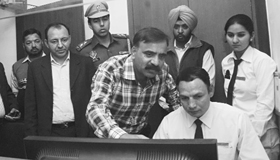 RK Vij and SB Negi inspect the working of a Saanjhcentre at at Phase I of Mohali on Sunday.