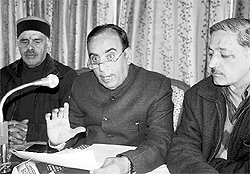 Horticulture Minister Narinder Bragta addresses a press conference in Shimla on Sunday