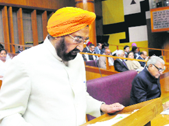 Finance Minister HS Chatha presents the Haryana Budget for 2012-13 in Chandigarh on Monday.