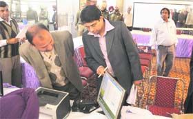 District Electoral Officer Rahul Tewari oversees arrangements before counting of votes at a counting centre in Ludhiana on Monday