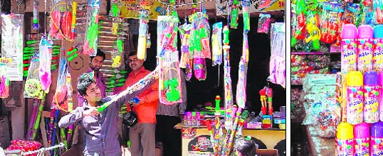 Markets are flooded with low-quality colours and water guns made in China ahead of Holi in Amritsar